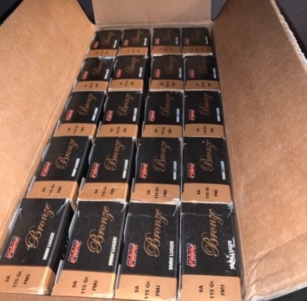 1000 Rounds PMC Bronze 9mm Luger Ammo 115gr FMJ 9A